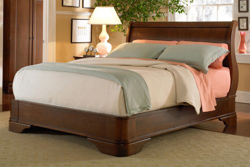 Lit double - LOUIS PHILIPPE - West Furniture - de style Louis-Philippe / avec tête de lit / en bois