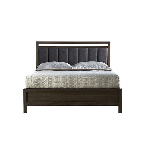 Lit double - FULTON - West Furniture - contemporain / avec tête de lit tapissée / en bois