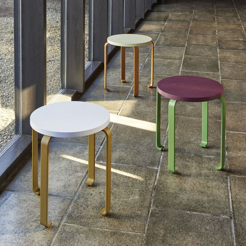 Tabouret contemporain - Smile - Hübsch A/S - en frêne / en MDF / avec piètement en métal