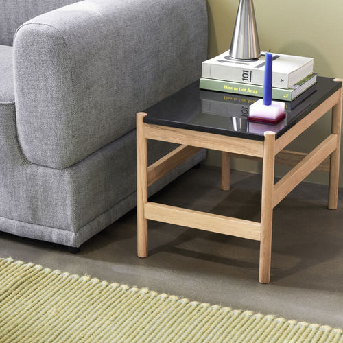 Table d'appoint design scandinave - Raw - Hübsch A/S - en chêne / en MDF / en marbre