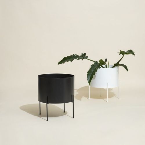 Jardinière en métal - Airy - Hübsch A/S - ronde / contemporaine / blanche