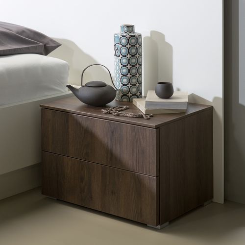 Table de chevet contemporaine - NIGHT  - Noteborn BV - en bois / rectangulaire / avec tiroir