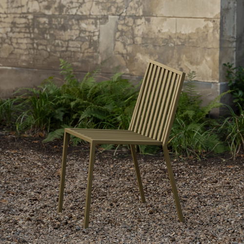 Chaise de salle à manger contemporaine - Trace  - Studio H&K B.V. - d'extérieur / en acier à revêtement par poudre / avec piètement en acier