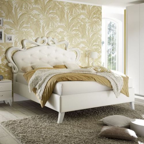Lit double - CLEOPATRA - LC spa - de style / avec tête de lit tapissée / en bois