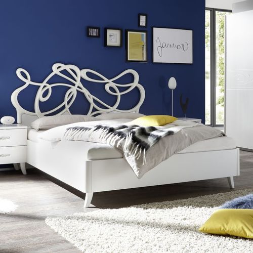 Lit double - ELISIR - LC spa - design original / avec tête de lit tapissée / en bois