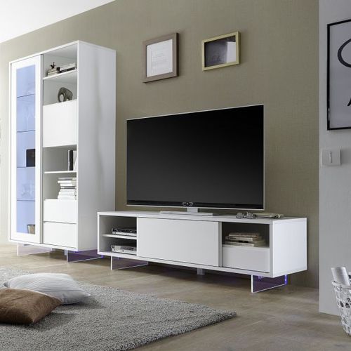 Meuble TV contemporain - ALADIN - LC spa - en mélaminé / blanc