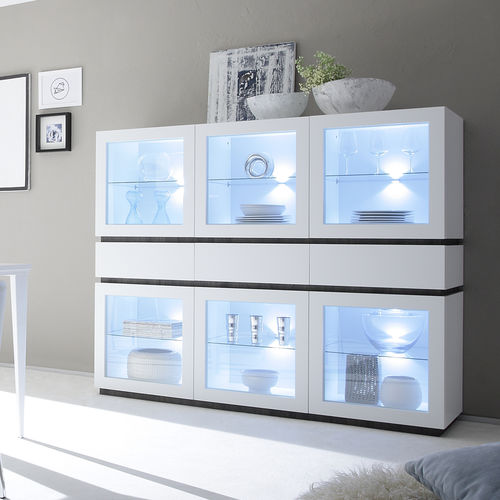 Vaisselier contemporain - REX - LC spa - en chêne / en wengé / en verre