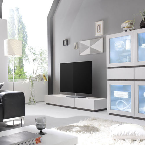 Meuble TV contemporain - REX  - LC spa - en chêne / en wengé