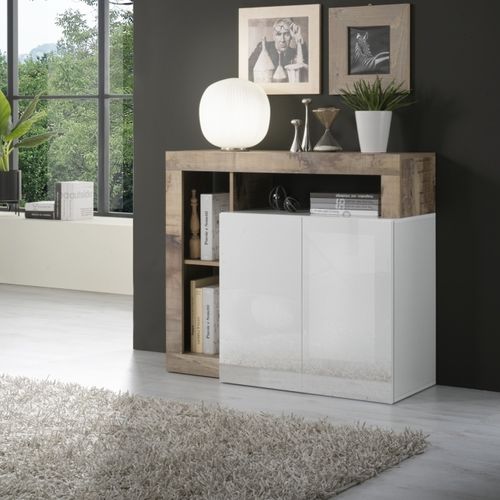 Buffet contemporain - HAMBURG - LC spa - en bois / avec étagère / à portes battantes