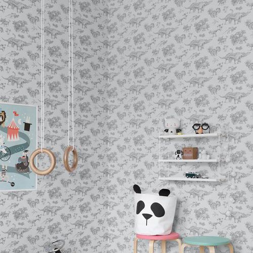 Papier peint vintage - P280116-4 - Mr Perswall - en textile non-tissé / à motif animalier / monochrome