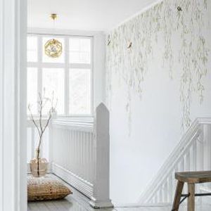 Papier peint contemporain - SPRING BIRDS - Mr Perswall - à motif nature / aspect papier peint / blanc