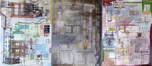 Tableau décoratif acrylique - Trypctic 2 STRATICOLLAGE - San Polo Art Gallery | Contemporary Art & Design i - mixte / sur papier / abstrait
