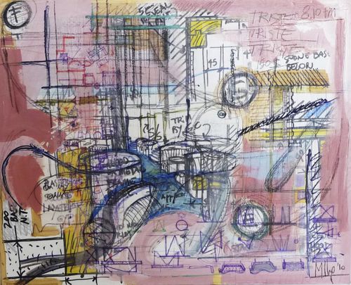 Tableau décoratif acrylique - Untitled Rosa STRATICOLLAGE - San Polo Art Gallery | Contemporary Art & Design i - mixte / sur papier / abstrait