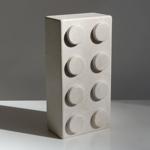 Sculpture en marbre - BRICK 8 - Botticino  - San Polo Art Gallery | Contemporary Art & Design i - à poser / pour galerie d'art / beige