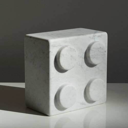Sculpture en marbre - Brick 4 - Calacatta Oro - San Polo Art Gallery | Contemporary Art & Design i - d'extérieur / de jardin / fait main