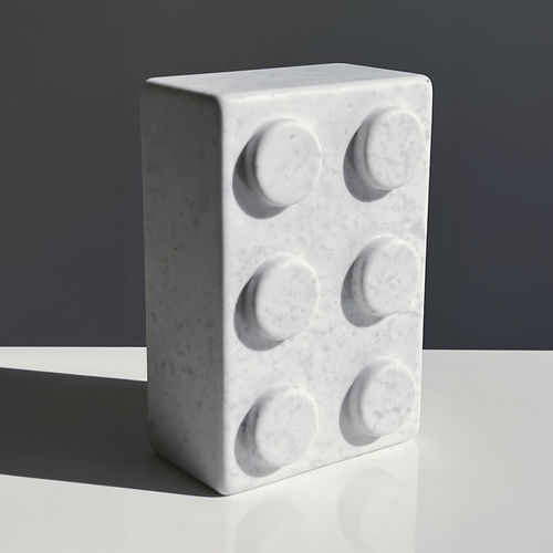 Sculpture en marbre de Carrare - BRICK 6  - San Polo Art Gallery | Contemporary Art & Design i - à poser / pour galerie d'art / blanche