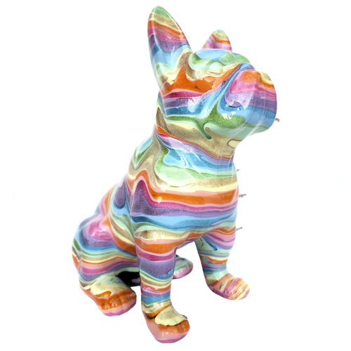 Sculpture en métal - Blown Away Frenchie - Rainbow Sherbet - San Polo Art Gallery | Contemporary Art & Design i - en résine / en acrylique / fait main