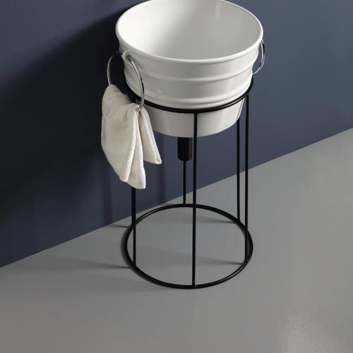 Console pour lavabo en métal - BCL01STFNO - horganica