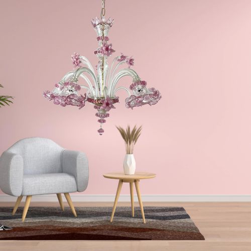 Lustre contemporain - ROSÈ - Magie di Murano - en verre de Murano / à LED / fait main