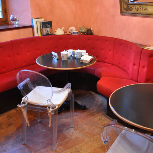 Table contemporaine - PIANI CAFE DE PARIS - Monolite Ipergres - en céramique / avec piètement en métal / ronde