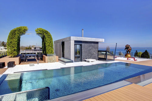 Piscine à débordement - 8,80 x 3,10 m - BERNDORF METALL- UND BÄDERBAU GMBH - couverte / d'extérieur / d'intérieur