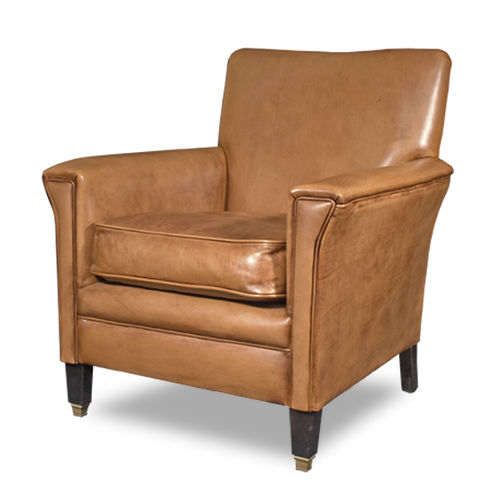 Fauteuil Art Déco - BURY - Bendic International - en cuir / avec coussin amovible / gris