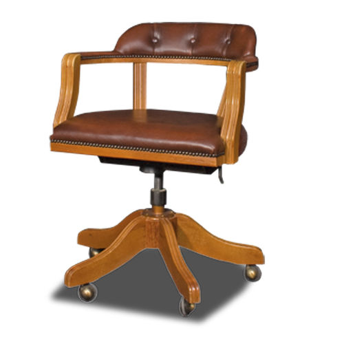 Chaise de bureau classique - COURT  - Bendic International - d'intérieur / en cuir / avec piètement en bois