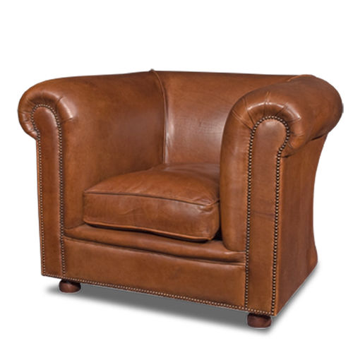 Fauteuil classique - MANCHESTER  - Bendic International - en cuir / avec coussin amovible / gris