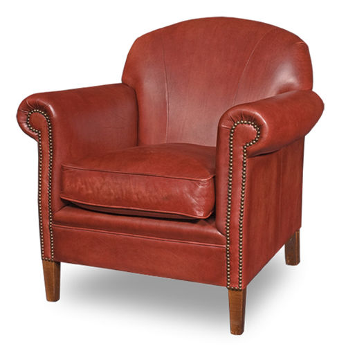 Fauteuil classique - HAMILTON  - Bendic International - en cuir / avec coussin amovible / gris