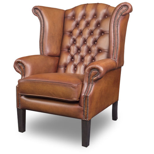 Fauteuil chesterfield - SCROLL - Bendic International - en cuir / avec coussin amovible / à oreilles