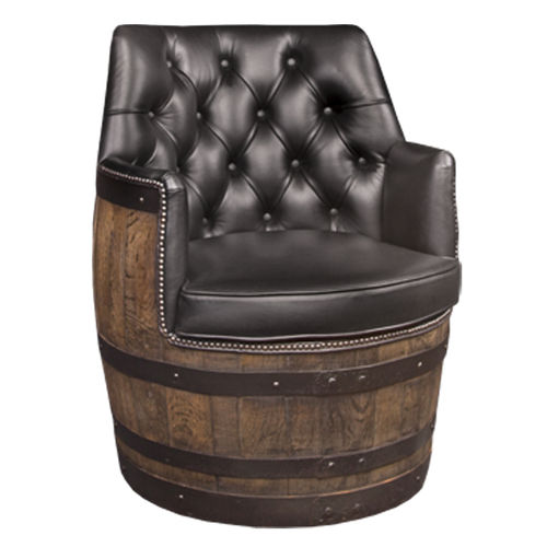 Fauteuil classique - BARREL - Bendic International - en cuir / en chêne / avec rangement