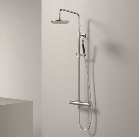 Colonne de douche thermostatique - SDS31 - hotbath - en acier / murale / contemporaine