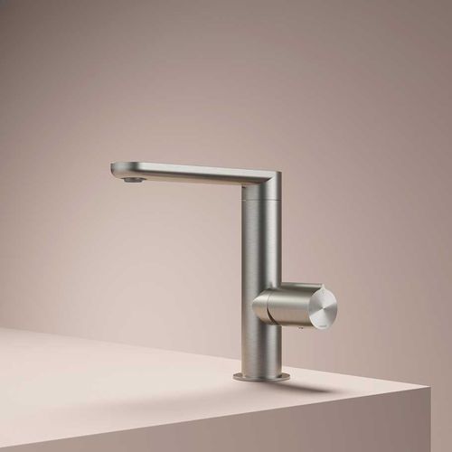 Mitigeur de vasque - GT004 - hotbath - à poser / en inox brossé / à bec orientable