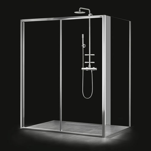 Cabine de douche en verre trempé - DRIVE 1.0 - PALME Duschabtrennungen GmbH - à portes coulissantes / d'angle / en verre transparent