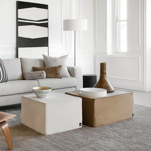 Ottoman contemporain - LARGE  - https://www.vetsak.com - en velours / carré / tapissé