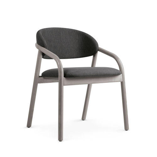 Fauteuil contemporain - ÈLIA PO01 - New Life Contract - en tissu / en cuir / en bois