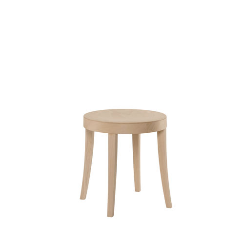 Tabouret contemporain - BACCO SG01B - New Life Contract - en hêtre / avec piètement en bois / rond