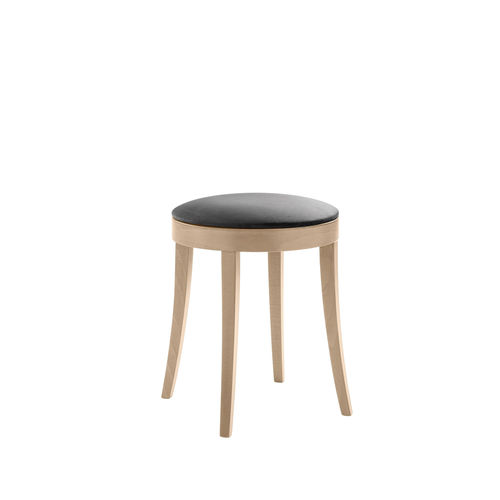 Tabouret contemporain - BACCO SG02B - New Life Contract - en cuir / en hêtre / avec piètement en hêtre
