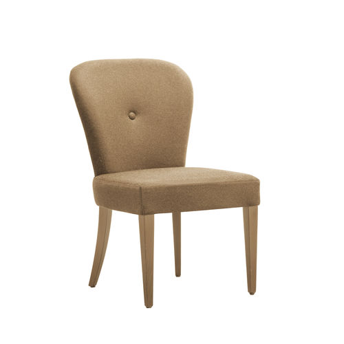 Chaise contemporaine - EVELYNE BUTTON SE03 - New Life Contract - d'intérieur / en tissu / avec piètement en bois