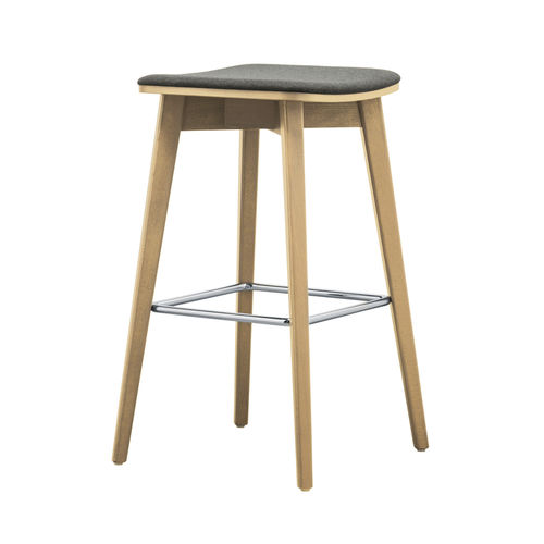 Tabouret de bar contemporain - HELLEN SG02  - New Life Contract - en cuir / avec piètement en hêtre / 4 pieds