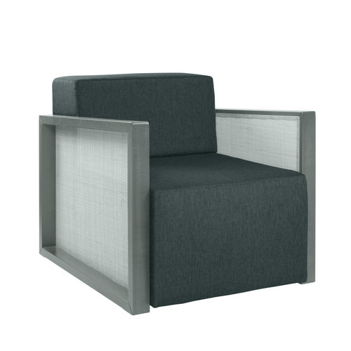 Fauteuil contemporain - QUADRA PL02 - New Life Contract - en tissu / en cuir / en bois massif