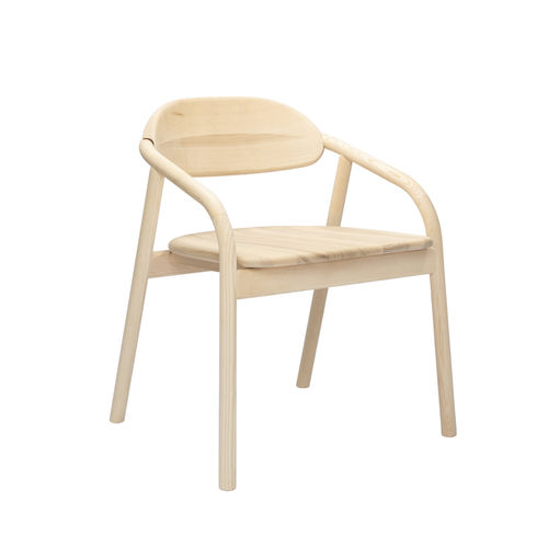 Chaise de salle à manger contemporaine - ELIA PO02 - New Life Contract - en frêne / avec piètement en frêne / écolabel FSC