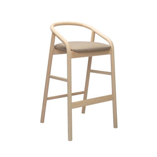 Tabouret contemporain - ÈLIA SG01 - New Life Contract - en cuir / en tissu / avec piètement en frêne