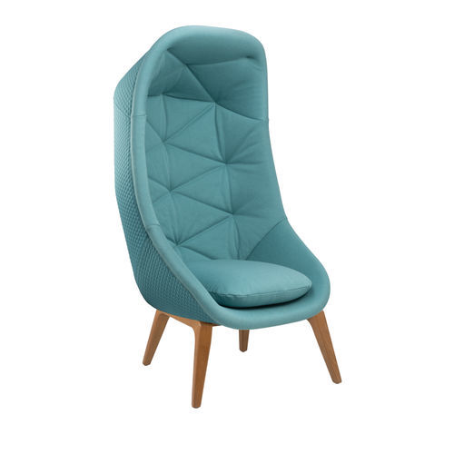 Fauteuil contemporain - CARA BE01 - New Life Contract - en cuir / en tissu / en bois