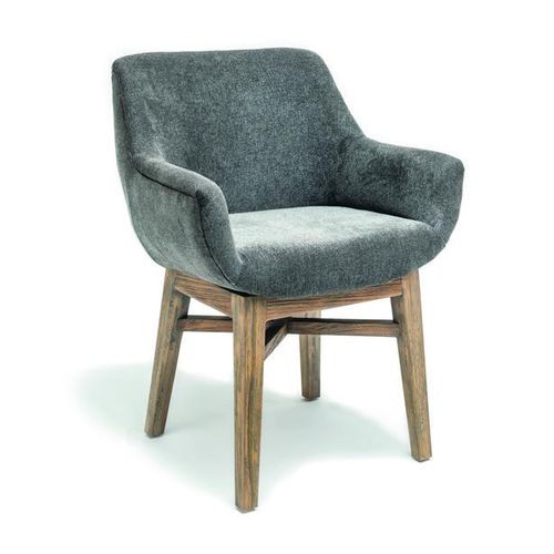 Chaise contemporaine - JACKY - GOMMAIRE - d'intérieur / en tissu / avec piètement en teck