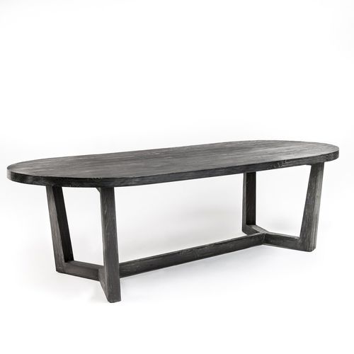 Table à manger contemporaine - DAN  - GOMMAIRE - en teck / ovale / résidentielle