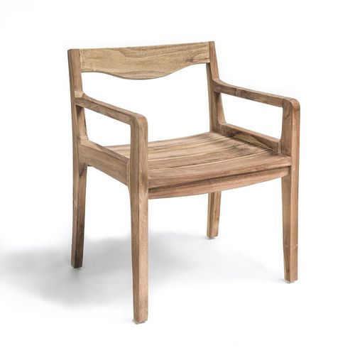 Chaise contemporaine - CURVE - GOMMAIRE - d'extérieur / en teck / résidentielle