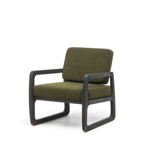 Chaise contemporaine - SALLY - GOMMAIRE - d'intérieur / en tissu / avec piètement en teck