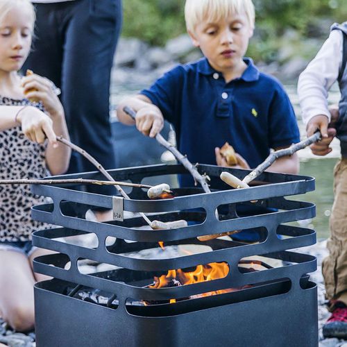 Barbecue à bois - CUBE - HÖFATS - à poser / en acier inoxydable