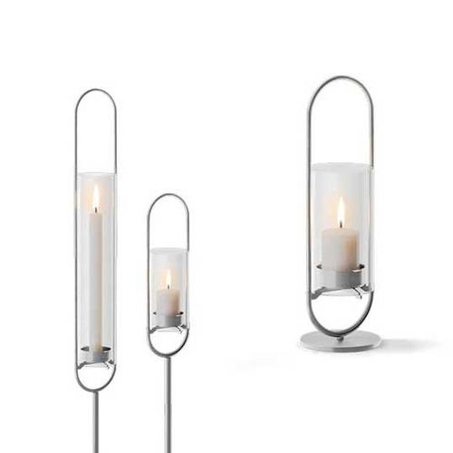 Bougeoir en verre - OVAL CANDLE - HÖFATS - en acier inoxydable